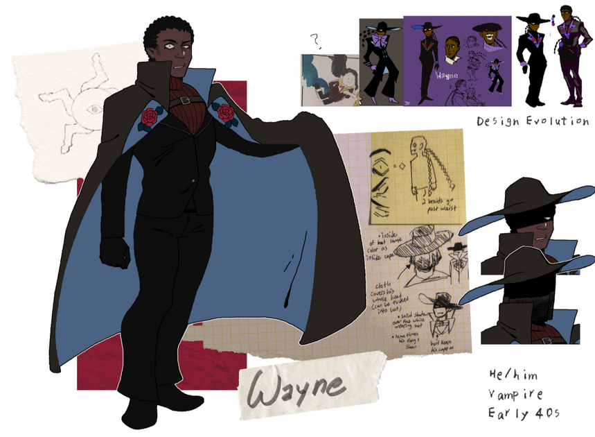 Wayne design (Original, Digital and ink on paper, 2024)