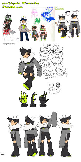 Kozmo concept and design sheet (Original, Mixed media (digital and ink on paper), 2022)