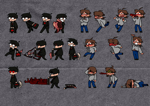 Jacob and Enosh battle sprites (Original, Digital, 2021)