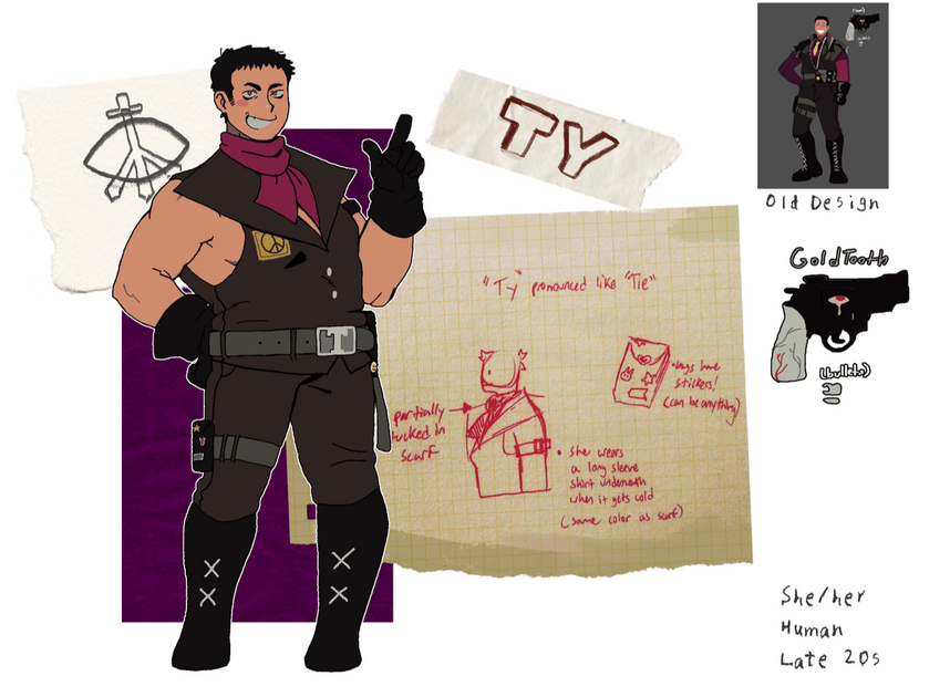 Ty design (Original, Digital and ink on paper, 2024)