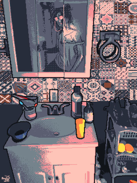 Shower (Original, Digital (pixel), 2025)