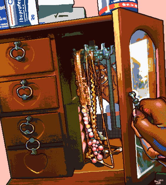 Jewelry box (Original, Digital (pixel), 2025)